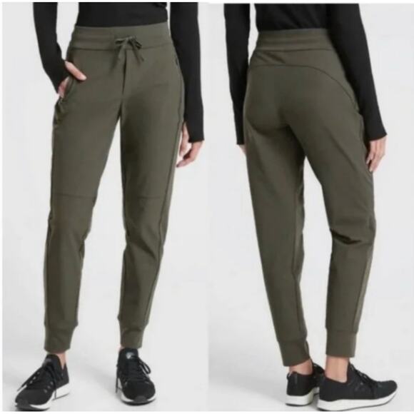 Athleta Headlands Hybrid Trek Jogger Women’s Size 6 Olive Green #486183 EUC - Picture 1 of 12